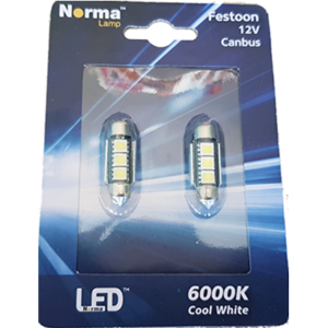 279808 – NORMA Σετ Λάμπες Led Can Bus C5W 12V σωληνωτές 36mm SV8,5-8 6000K Ψυχρό Λευκό