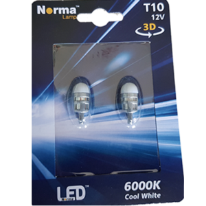 259708 – NORMA Σετ Λάμπες Led 12V T10 W2.1×9,5d 6000K Ψυχρό Λευκό 3D