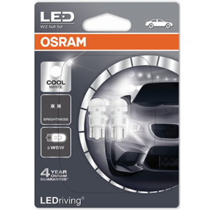 2880CW-02B – OSRAM, Σετ Λάμπες ακάλυκη LEDW5W 12V standard retrofit Cool White 6000K Ψυχρό Λευκό