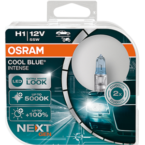 64150CBN-HCB – OSRAM, H1 12V 55W P14.5s Cool Blue INTENSE NextGeneration 5000K +100% (Σετ των 2)